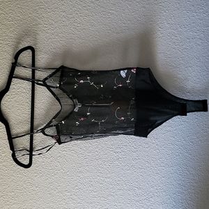 NWT Honey Punch Floral Sheer Bodysuit | Black & White | Size Small